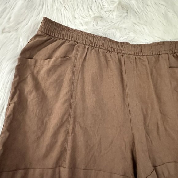 Old Navy womens NWT high rise shorts size 3X brown 55% linen timeless - Picture 2 of 10